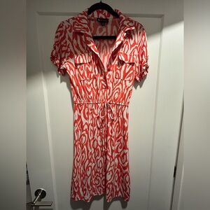 Valerie Bertinelli Red and White Patterned Dress